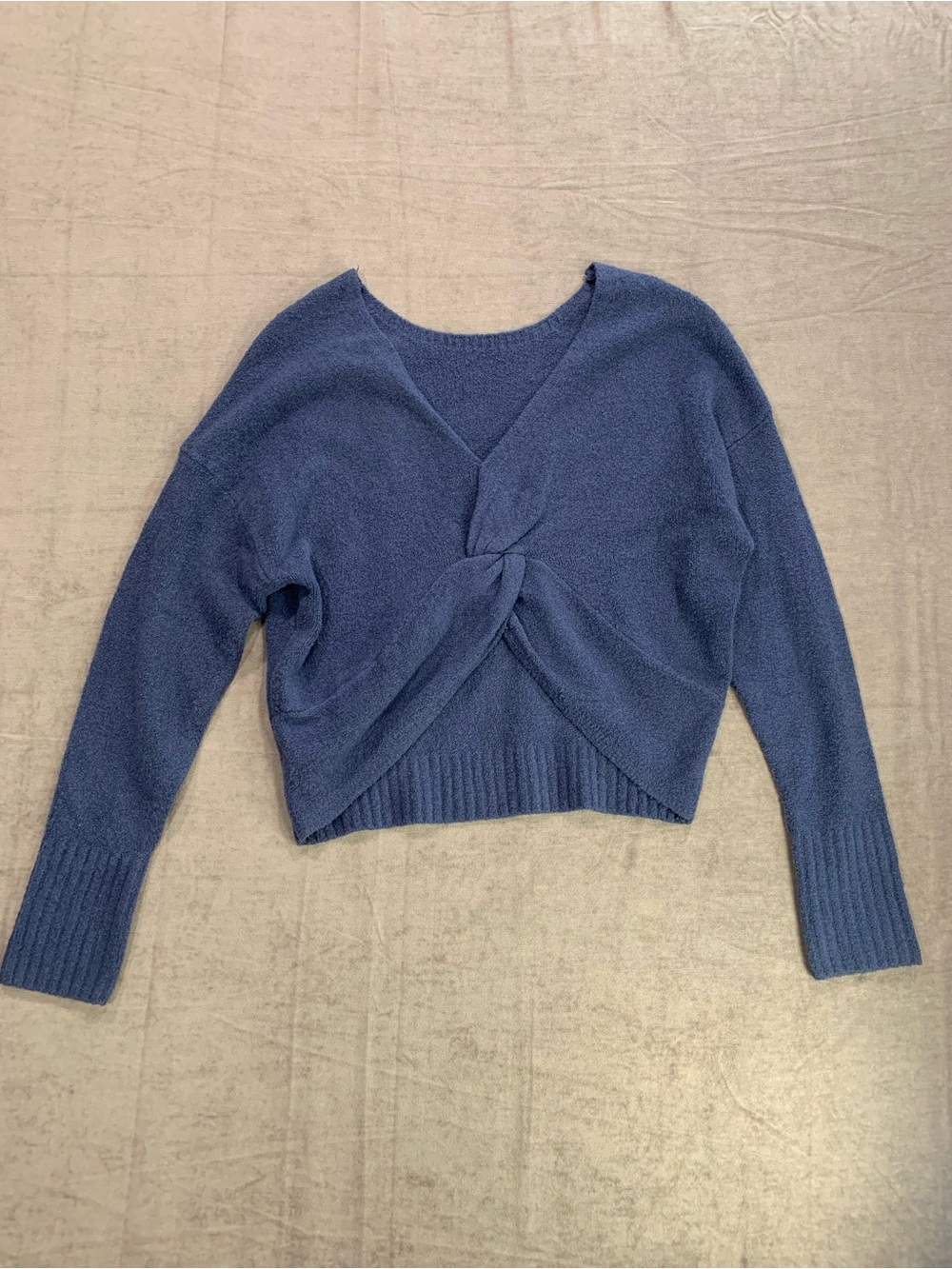 Express Blue-Gray Reversible V-Neck Sweater Size Medium Large (see measurements)